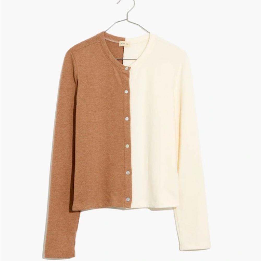 DONNI. Brown and Cream Cardigan